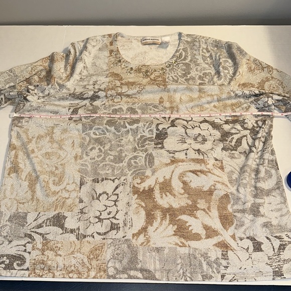 Alfred Dunner sparkle shimmer three-quarter sleeves sweater lightweight EUC - Picture 6 of 9